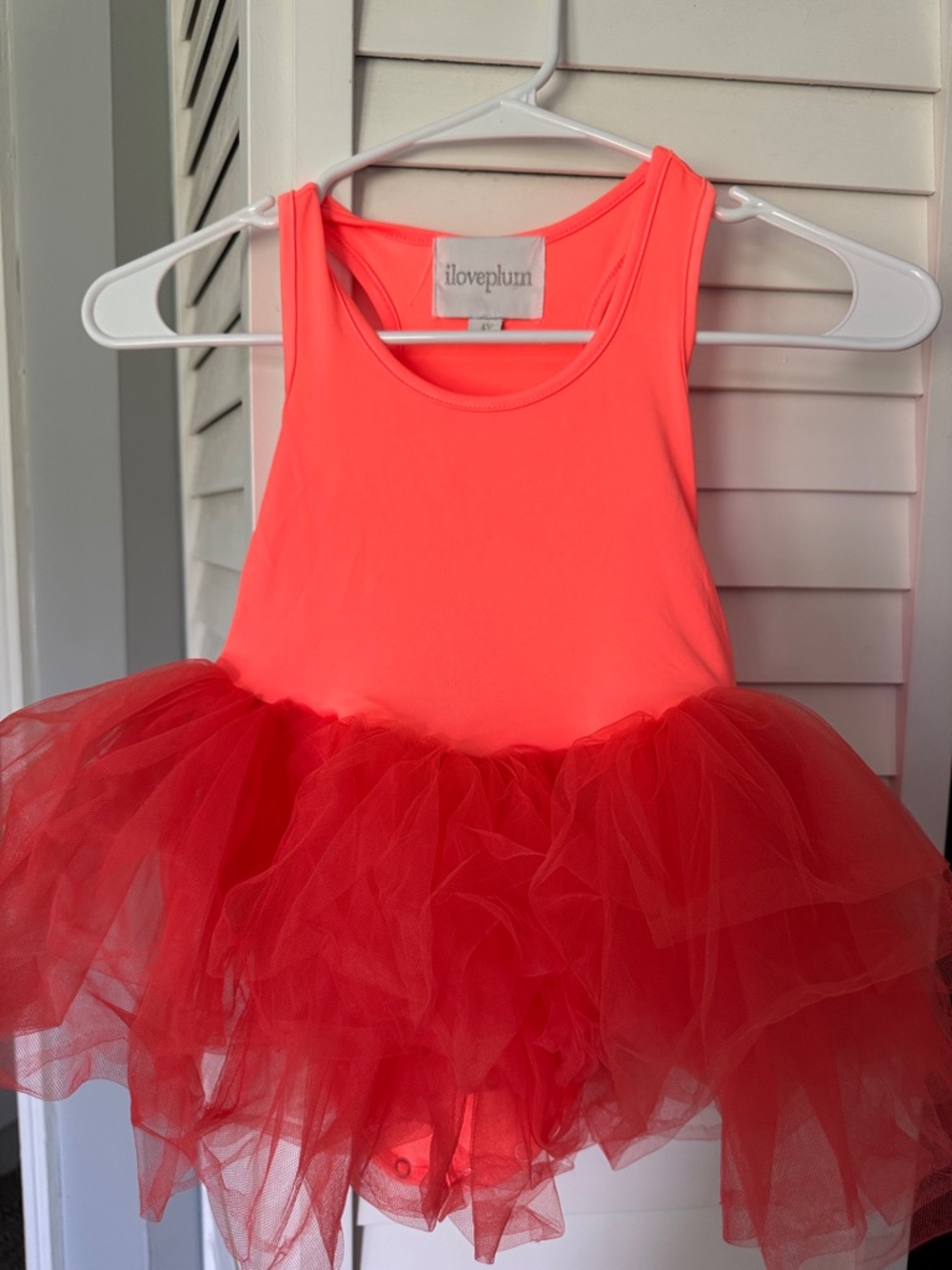 Girls' I Love Plum Neon Coral Tutu Costume